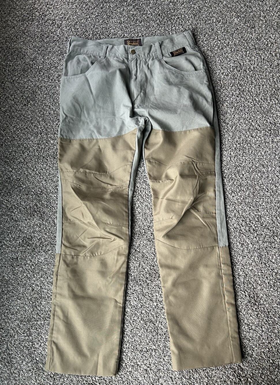Gamehide Men’s Hunting Pants Size 32 Cotton Gray/Tan Reinforced Knees